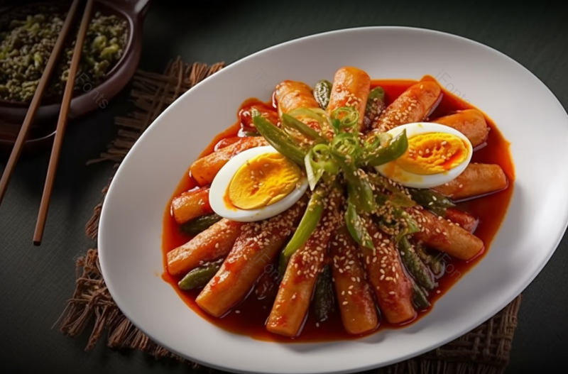 辛辣的辣椒年糕鸡蛋韩国美食,高清,摄影图,摄影图片,图片大全,摄影图免费下载